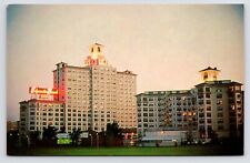 c1970s~Edgewater Beach Hotel~Downtown~Neon Lights~Chicago IL~Vintage Postcard picture
