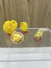 CHENILLE EASTER Chicks 4 Vintage 1 With Wire Feet 1 Inn Egg Shell picture