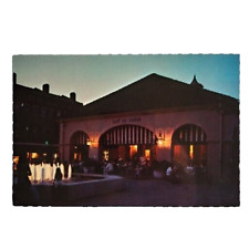The Cafe Du Monde New Orleans Louisiana at Night Postcard Fountain Vintage picture