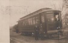 1910 RPPC Topeka Avenue Trolley Canyon City Colorado 2 Conductors Real Photo PC picture