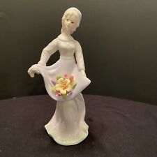 K's Collection Porcelain Lady with Applied Flowers in Her Apron Figurine picture