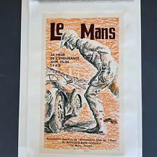 Original 1960 24 Hours of LeMans Event Poster French Text Photolith Paris picture