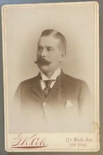 1880s-90s Dude Esterbrook NY Mets Giants MLB Baseball Cabinet Card Train Suicide picture