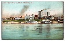Antique Approaching the Wharf, Steamboats, Memphis, TN Postcard picture