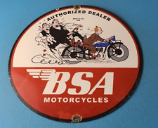 Vintage BSA Motorcycle Sign - Motor Bike Gas Pump Service Station Porcelain Sign picture