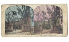 c1880s Old Mission Church Mexico Stereoview Stereoscopic Photo Card picture