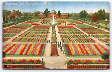 Original Old Vintage Outdoor Postcard Exposition Park Los Angeles California USA picture