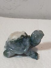 Artisian Blue Flash Moonstone Hand Carved Crystal Gemstone Turtle picture
