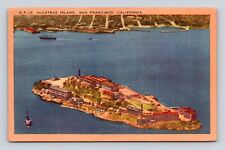 Postcard Alcatraz Prison San Francisco Bay The Rock Pittsburgh CA Cancel 1946 picture