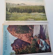 2 Vintage Colorado Unmailed Postcards Summer Sheep Range and Pillars of Hercules picture