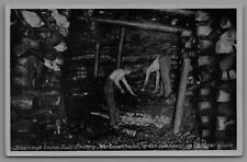 Postcard RPPC Coal Miners in Dutch State Mine Emma South Limburg 410 Meters C14 picture