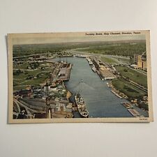 Postcard Turning Basin Ship Channel Houston Texas Vintage Unposted c1940s Linen picture