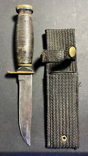 Vintage Craftsman Campers Knife w/Schrade Sheath Leather Stack Handle USA Made picture