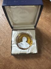 Baccarat - Sulphide Yellow Paperweight of Harry Truman RARE W/BOX picture