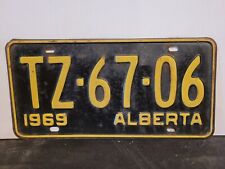 1969 Alberta License Plate Tag Original. picture