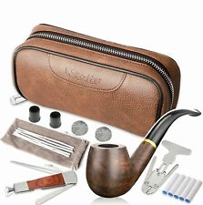 Tobacco Smoking Pipe,Leather Tobacco Pipe Pouch Pear Wood Pipe Accessorie picture
