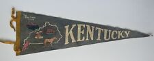 Vintage State of Kentucky Souvenir Pennant c1950s Felt 25” Blue picture