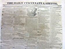 Rare original 1827 CINCINNATI GAZETTE Ohio newspaper 200 years old ILLUST ADS picture