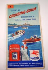 Mobile Marine Socony Map Cruising Guide Eastport Maine to Long Island 1955 picture