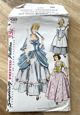 1950's Vintage SIMPLICITY 4069 GIRLS COLONIAL PURITAN COSTUME Dress PATTERN Sz6 picture