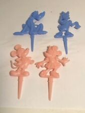 4 Disney Vintage 1950s Cake Topper Candle Holders Minnie Mickey Daisy & Goofy picture