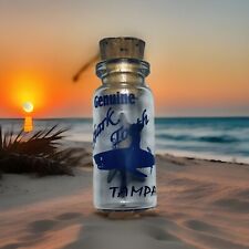 Authentic Three Shark Teeth Tampa Florida Souvenir Corked Glass Bottle Small Jar picture