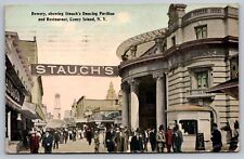 Bowery showing Stauch's Dancing Pavilion Coney Island New York Postcard c. 1913 picture