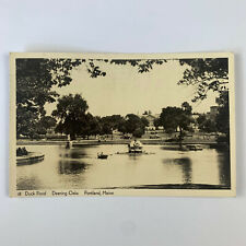 Postcard RPPC Maine Portland ME Deering Oaks Duck Pond 1956 Posted picture