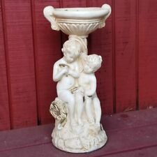 Vintage Chalkware Cherub Statue Planter Pedestal 18