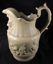 Charles Meigh Victorian Drabware Ale Jug With Monkeys picture