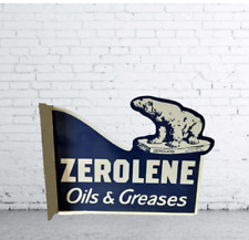Zerolene  Pure Porcelain Enamel Heavy Metal Sign 26 x 18 Inches  With Flange DSP picture