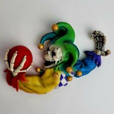 Vintage 2002 Adams Apple Magnet Colorful Jester Skeleton With Red Ball 3D L👀K picture