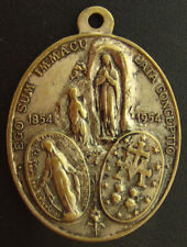 Vintage 1954 Mary Immaculate Conception Lourdes Pope Pius XII Medal Catholic picture