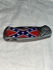 Vintage Flag Pocket Knife Good Used Condition 8” When Opened Rebel Style picture