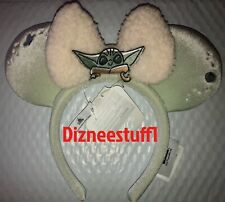 2024 Disney Star Wars ￼￼ Mandalorian ￼Grogu Baby Yoda Cozy Minnie Ears Headband picture