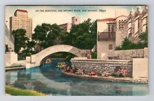 San Antonio TX-Texas, Beautiful San Antonio River Vintage Souvenir Postcard picture