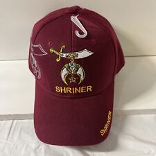 MAROON SHRINER BALL STYLE CAP WITH ADJUSTABLE STRAP MASONIC picture