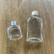 2x Small Plain Glass Perfume Scent Vintage Bottles Empty  picture