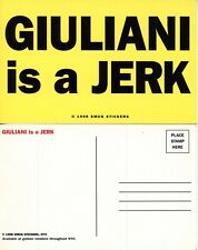 (RUDY) Giuliani is a Jerk Sticker Postcard 1998 NYC New York City MAGA GOP picture