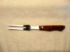 Vintage MAXAM Stainless Steel Meat Carving Fork 2 Prong Wood Handle Japan 11” picture
