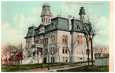 Postcard Vintage 1907 Rock County Court House Janesville WI picture