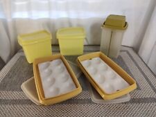 Vintage Tupperware Lot, Deviled Egg, Pic A Deli Pickle Keeper, Yellow 5 PC Lot picture