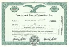 Quarterback Sports Federation, Inc. - 1970's Sports Stock Certificate and Transf picture