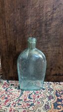 Sweet Antique Early Country Bubbled Glass Bottle Flask 7.25