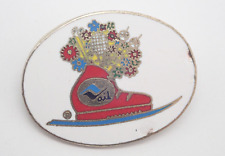 Vail Ski Boot with Flowers Vintage Lapel Pin picture