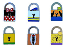 Character Lock Collection 6 Specific Disney Park Trading Pin Set Padlocks ~ New picture
