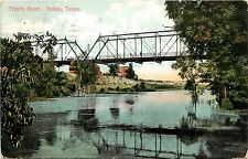 c1907 Printed Postcard; Steel Bridge on Trinity River, Dallas TX, Posted picture