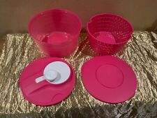Tupperware New Beautiful Spin N Save Salad Spinner Strainer 4.5L Fiusha Color picture