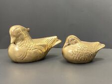 Brass Birds Quails Made In Taiwan Vintage Set Of 2 picture