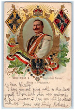 Germany Postcard Wilhelm II German Emperor King V. Prussia 1904 Embossed picture